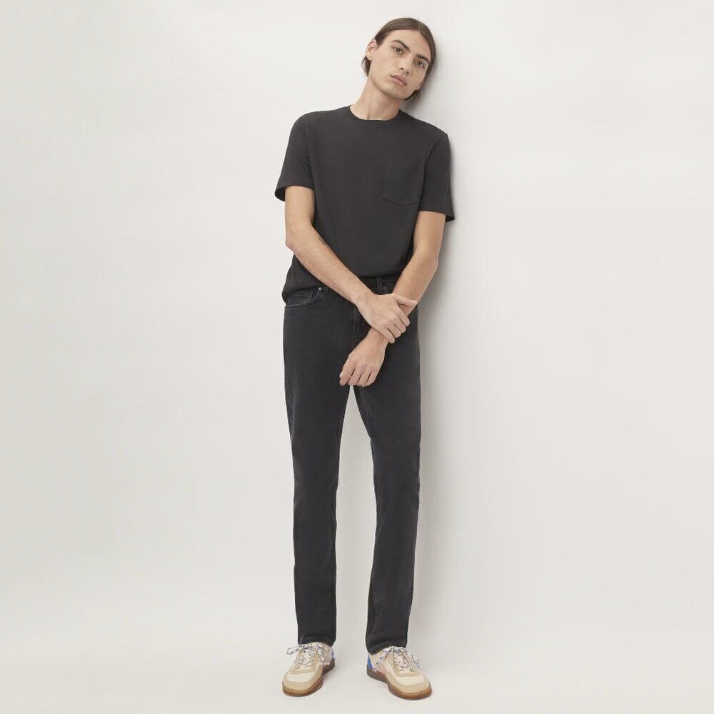 Everlane Uniform The Slim 4-Way Stretch Organic Jean in Washed Black